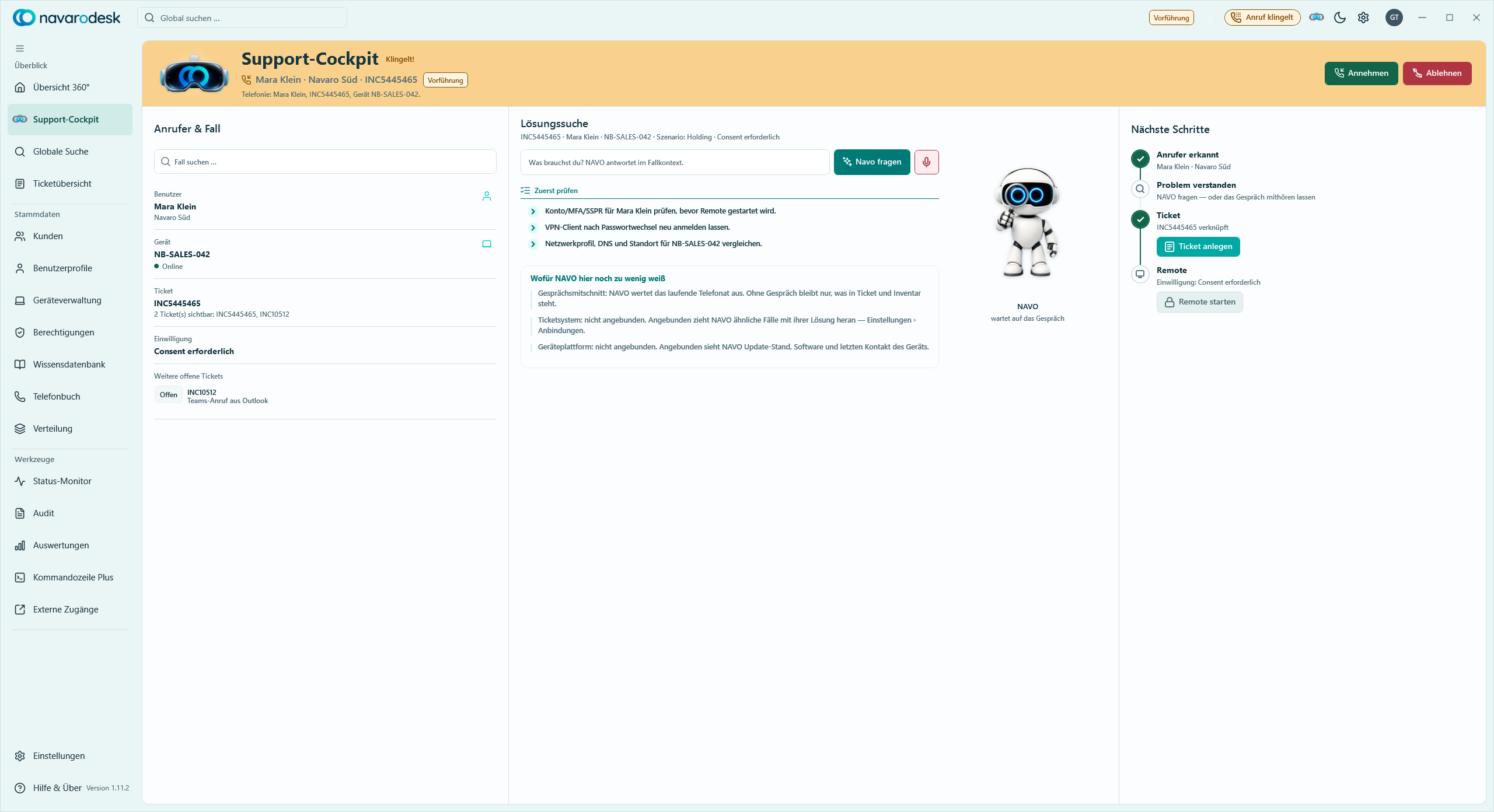 navarodesk: Support-Cockpit